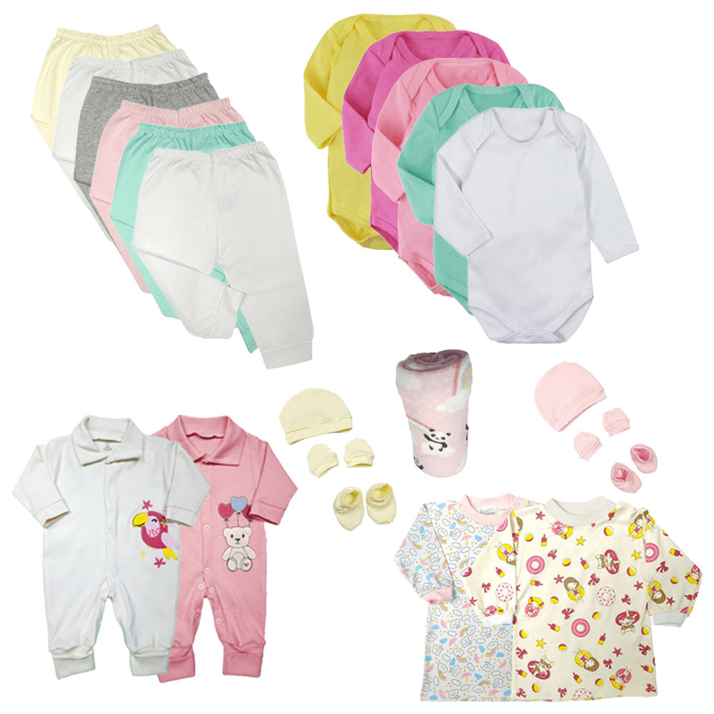 Kit Roupas De Bebê 21 Peças Enxoval Completo Menino E Menina