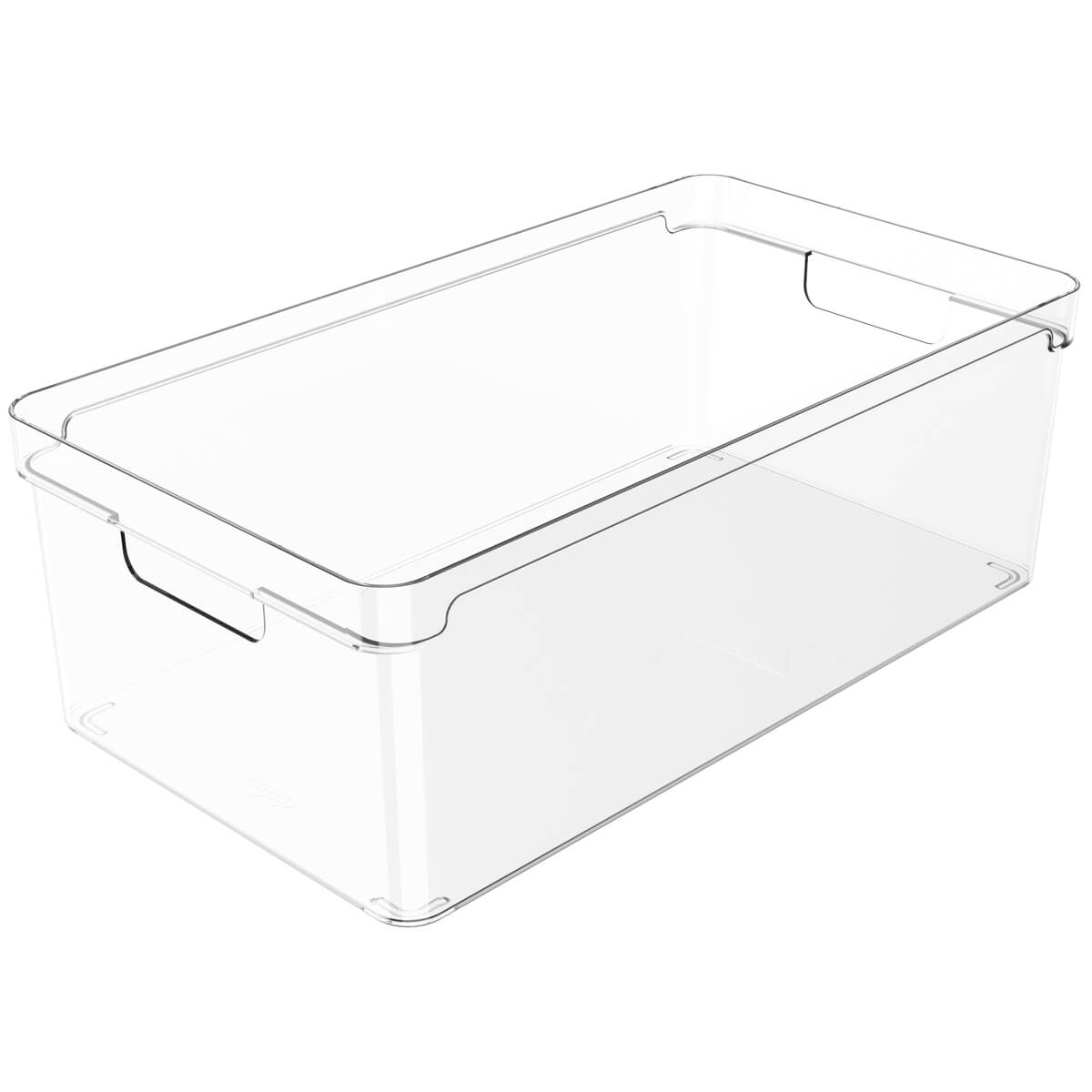 Organizador Clear Caixa Organizadora Plástica Empilhável 37x20x13cm Natural