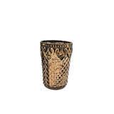 Vasinho Castiçal Marrom 10x7cm Porta Vela Vaso Decoração