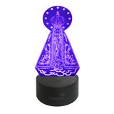 Abajur Luminária Led 3D Nossa Senhora da Aparecida