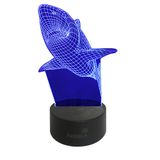 Abajur Luminária Decorativa Led 3D Tubarão