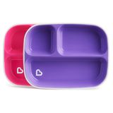 Conjunto De Pratos Com Divisórias Roxo E Rosa 2 Unidades - Munchkin
