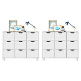 Kit 2 Nichos Organizadores 9 Gavetas com Rodízios Toys Branco - Mpozenato