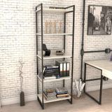 Estante Livreiro Prisma Estilo Industrial 60cm 5 Prateleiras Snow - Mpozenato