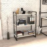 Estante Livreiro Prisma Estilo Industrial 80cm 3 Prateleiras Snow - Mpozenato