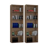 Kit 2 Estantes Livreiro 4 Prateleiras Luiza Castanho - AJL Móveis