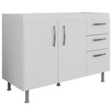 Balcão Gabinete de Pia 120cm Nathan 2 Portas Branco - Nathy Móveis