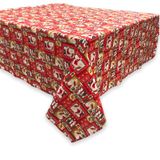 Toalha De Mesa De Natal Estampada Quadrada Em Algodão 1,40m