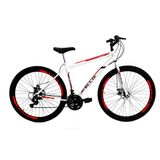 Bicicleta Aro 29 Shimano Freio a Disco 21M. Velox Branca/Vermelho - Ello Bike
