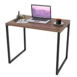 Mesa de Escritório Office 90cm Estilo Industrial Prisma Nogal - Mpozenato