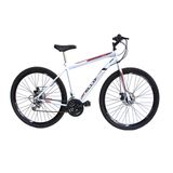 Bicicleta Aro 29 Freio à Disco 21 M Velox Branca/Vermelho - Ello Bike