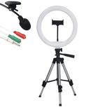 Kit Youtuber Ring Light 26cm + Tripé 1,20 + Microfone Lapela