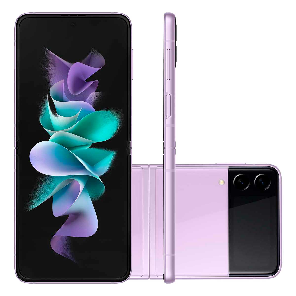 Smartphone Dobrável Samsung Galaxy Z Flip3 5G 128GB 8GB RAM Octa Core Tela 6,7" Câmera Dupla Violeta