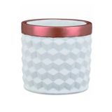 Cachepot Em Cimento 3d Branco E Rosé Gold 17cm Mart 08575 G