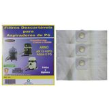 Kit Com 9 Sacos Descartáveis Aspirador De Pó Arno Ar12 / H2po Água E Pó