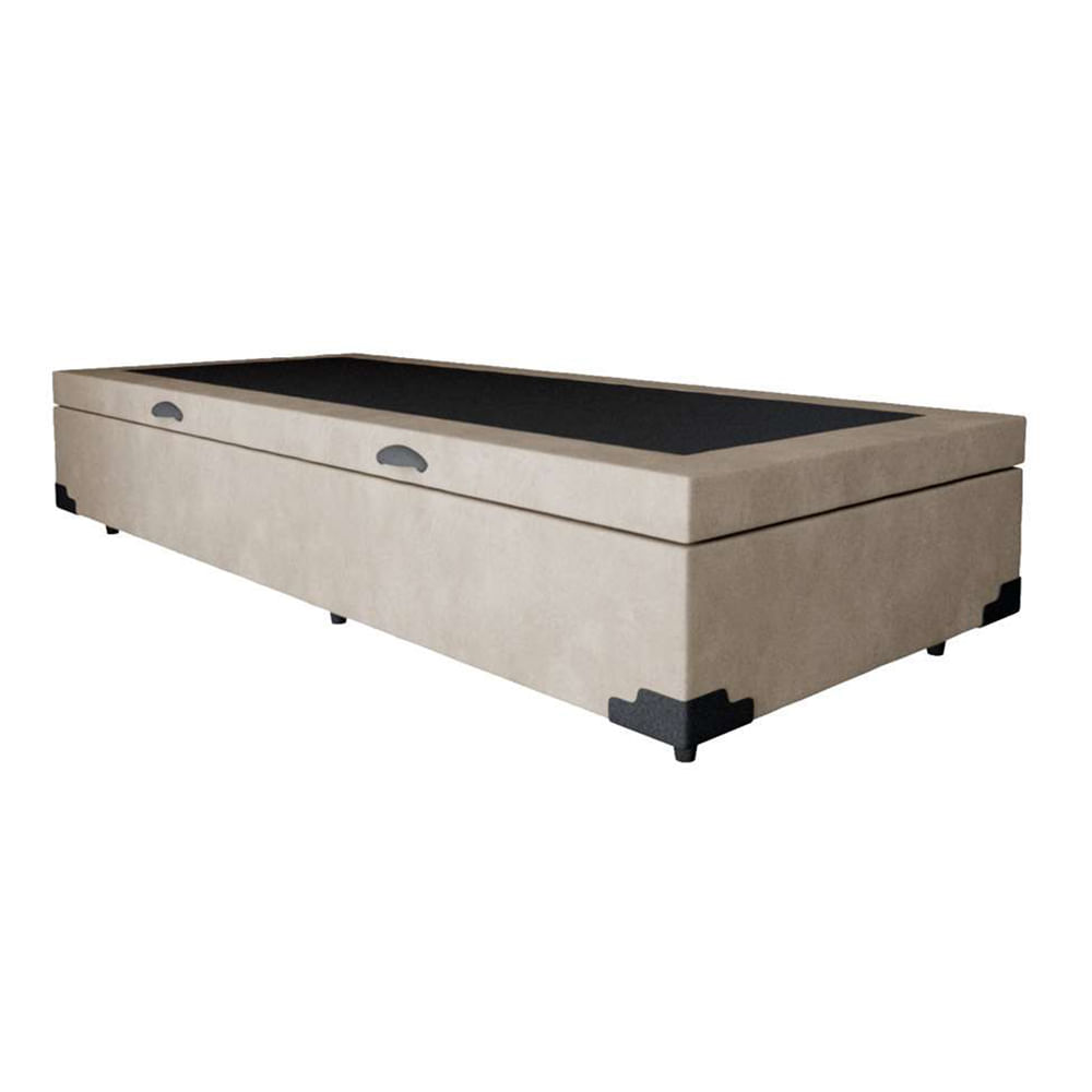 Cama-Box-Bau-Solteiro-Colchao-Espuma-D45-Bordado---Box-Suede-Bege-Serra-Negra-62x88x188