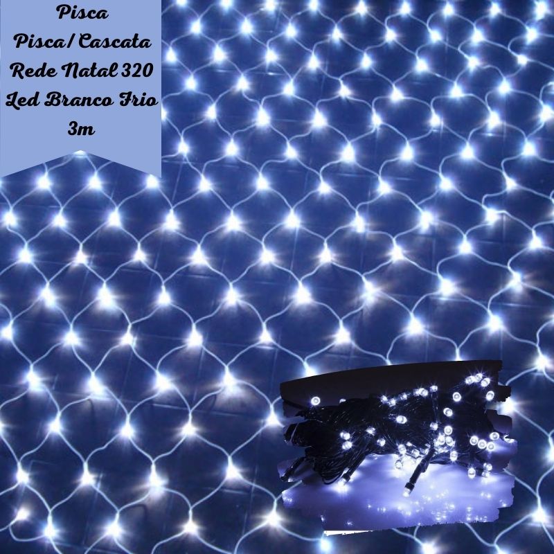 Pisca Pisca/cascata Rede Natal 320 Led Branco Frio 3m 127v - Carrefour Pisca Pisca/cascata Rede Natal 320 Led Branco Frio 3m 127v - Carrefour