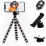 Tripé De Telefone Flexível Talkworks Para Iphone, Android, Câmera - Suporte De Suporte Ajustável Com Mini Controle Remoto Sem Fio Para Selfies, Vlogg