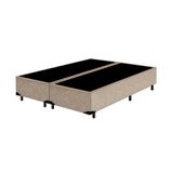 Base Box Bipartido King Suede Bege 38x193x203 Serra Negra