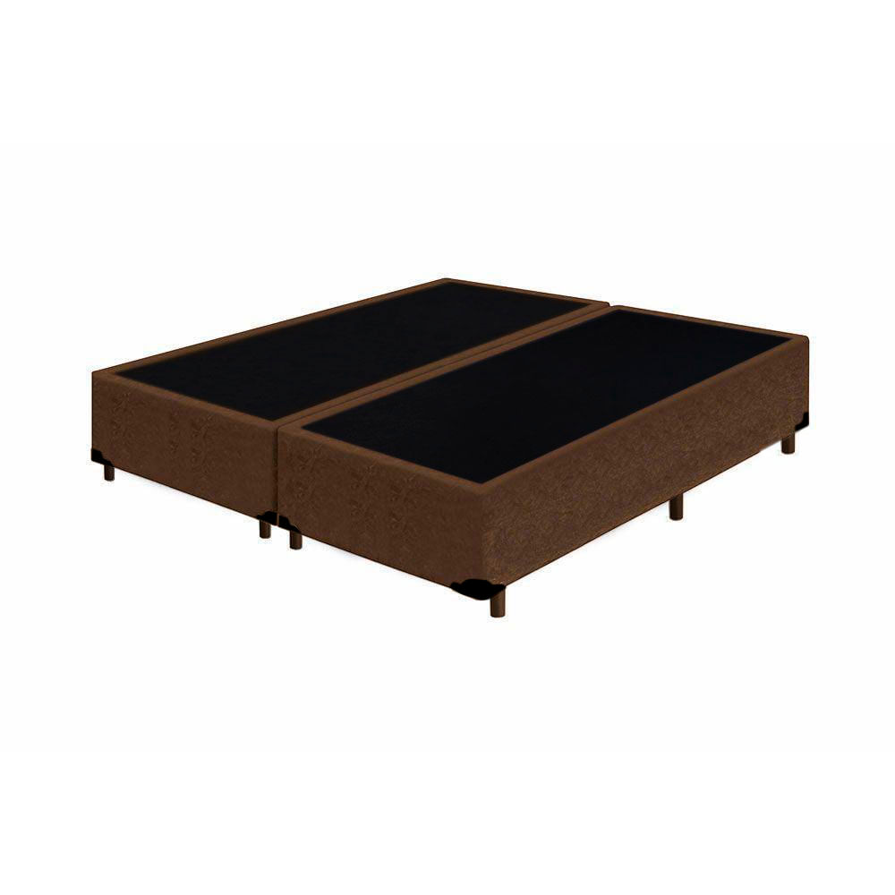 Cama-Box-King-Colchao-Top-Line-Mola-Bonnel---Box-Bipartido-Suede-Marrom-Serra-Negra-63x193x203