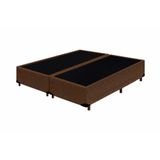 Base Box Bipartido King Suede Marrom 38x193x203 Serra Negra