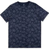 Camiseta Mm Masculina Full Print Folha By Hering  Azul Escuro P