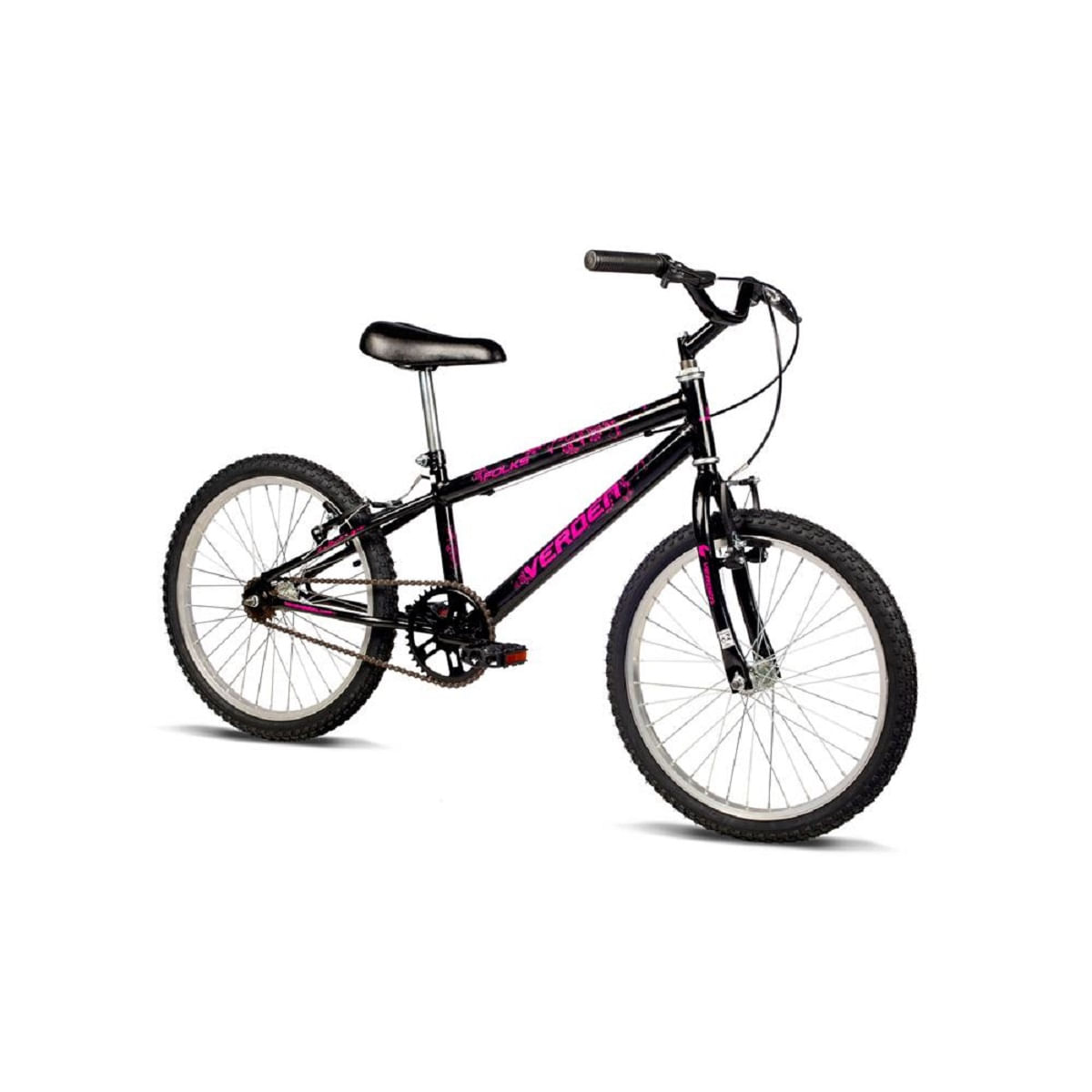 BICICLETA INFANTIL ARO 20 BRAVE BRANCO E ROSA VERDEN BIKES