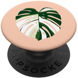 Planta Verde Tropical Monstera Deliciosa Variegata Folha Popsockets Popgrip: Aperto Permutável Para Telefones &amp, Tablets