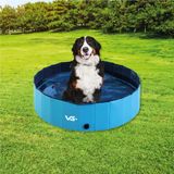 Piscina Para Cachorro Pets Dobrável Azul 120 Cm X 30 Cm Vg+