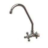 Torneira 1168 C-52 1/4 Volta Metal Cozinha Bica Parede Cinza