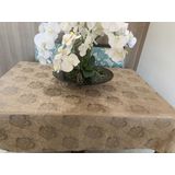 Toalha De Mesa Jacquard Retangular 6 Lugares Marrom