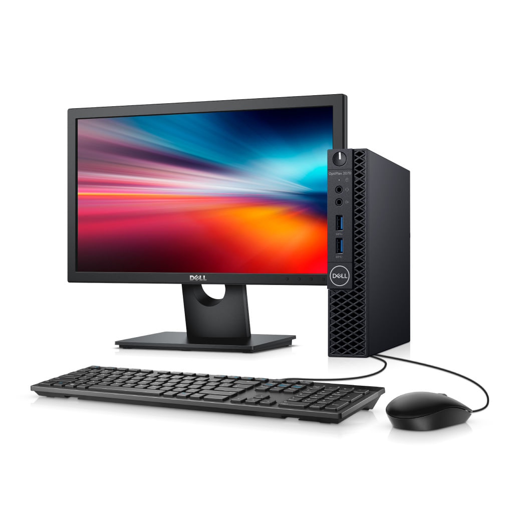 Desktop Dell Optiplex 3070 Micro-p20m I3-9100f 3.70ghz 4gb 500gb Intel Hd Graphics 630 Windows 10 Pro 18,5" Com Monitor