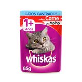 Ração Úmida Whiskas Gatos Castrados Sachê Sabor Carne - 85g - 1 unidade