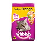 Ração Whiskas para Gatos Adultos Sabor Frango - 3Kg