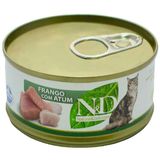 Ração Úmida N&D Gatos Adultos Sabor Atum e Frango - 70g - 1 unidade