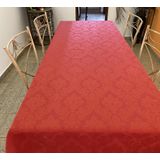 Toalha De Mesa 6 Lugares Jacquard Vermelho