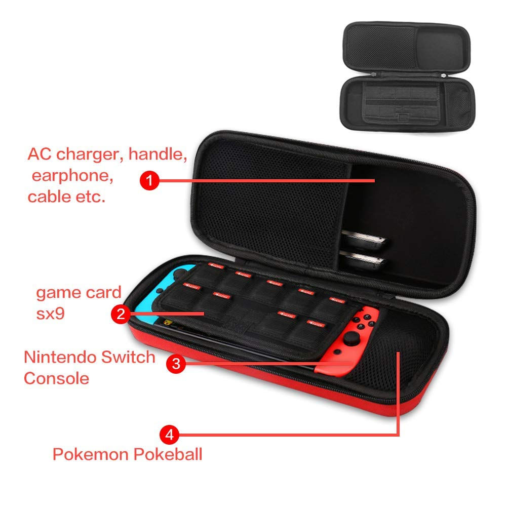 Case Pokebola Porta Cartuchos Nintendo Switch Porta cartão de jogo