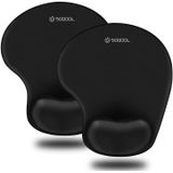 Mouse Pad, Soqool 2 Pack Ergonomic Mouse Pads Com Suporte Confortável De Descanso De Pulso Gel E Pano De Lycra, Base Pu Antiderrapante Para Alívio Fá