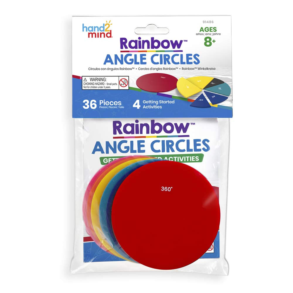 Hand2mind Plastic Rainbow Angle Circles For Kids, 7 Different Angles ...