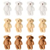 Kudes 12pcs 6cm Mini Joint Teddy Bear Recheado Animal Pelúcia Brinquedos Wedding Gift Doll Toy For Birthday Cake Wedding Decorations Festa Favors Sup