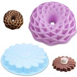 2 Pack Silicone Cake Pan, Senhai Grande Pão Redondo Torta Flan Tart Mold, Pétala De Redemoinho &amp, Ninho De Pássaro Forma Assadeiras Não-stick Para