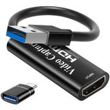 Placas De Captura De Vídeo, 4k Hdmi Para Usb 3.0 Dispositivo De Captura De Vídeo, 1080p Hd 60fps Transmissão Ao Vivo E Record Video Audio Grabber Par