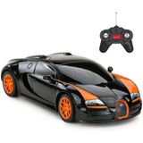 Rastar Rc Car | 1:24 Bugatti Veyron 16.4 Grand Sport Vitesse Radio Remote Control Racing Toy Car Model Vehicle, Preto/laranja