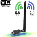 Adaptador Wifi Usb – 1200m Wifi Dongle High Speed 802.11ac 5dbi Dual Band 2.4/5ghz Wireless Network Adapter Para Pc/desktop/tablet/laptop, Compatível