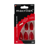 Unha Postiça Stiletto Macrilan Vermelho Escuro