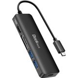 Usb C Hub, Hub 6-em-1 Tipo C, Adaptador Usb-c Dockteck Com Hdmi 4k 60hz, 100w Pd, Usb 3.0 Dados 5gbps, Leitor De Cartão Sd &amp, Microsd, Para Macboo