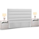 Cabeceira Cama Box Casal King 195cm Greta Corano Branco e 2 Criados Branco - Mpozenato