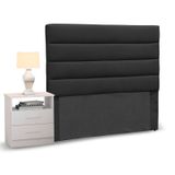 Cabeceira Cama Box Solteiro 90cm Greta Suede Preto e 1 Criado Branco - Mpozenato
