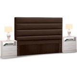 Cabeceira Cama Box Casal Queen 160cm Greta Corano Marrom e 2 Criados Branco - Mpozenato