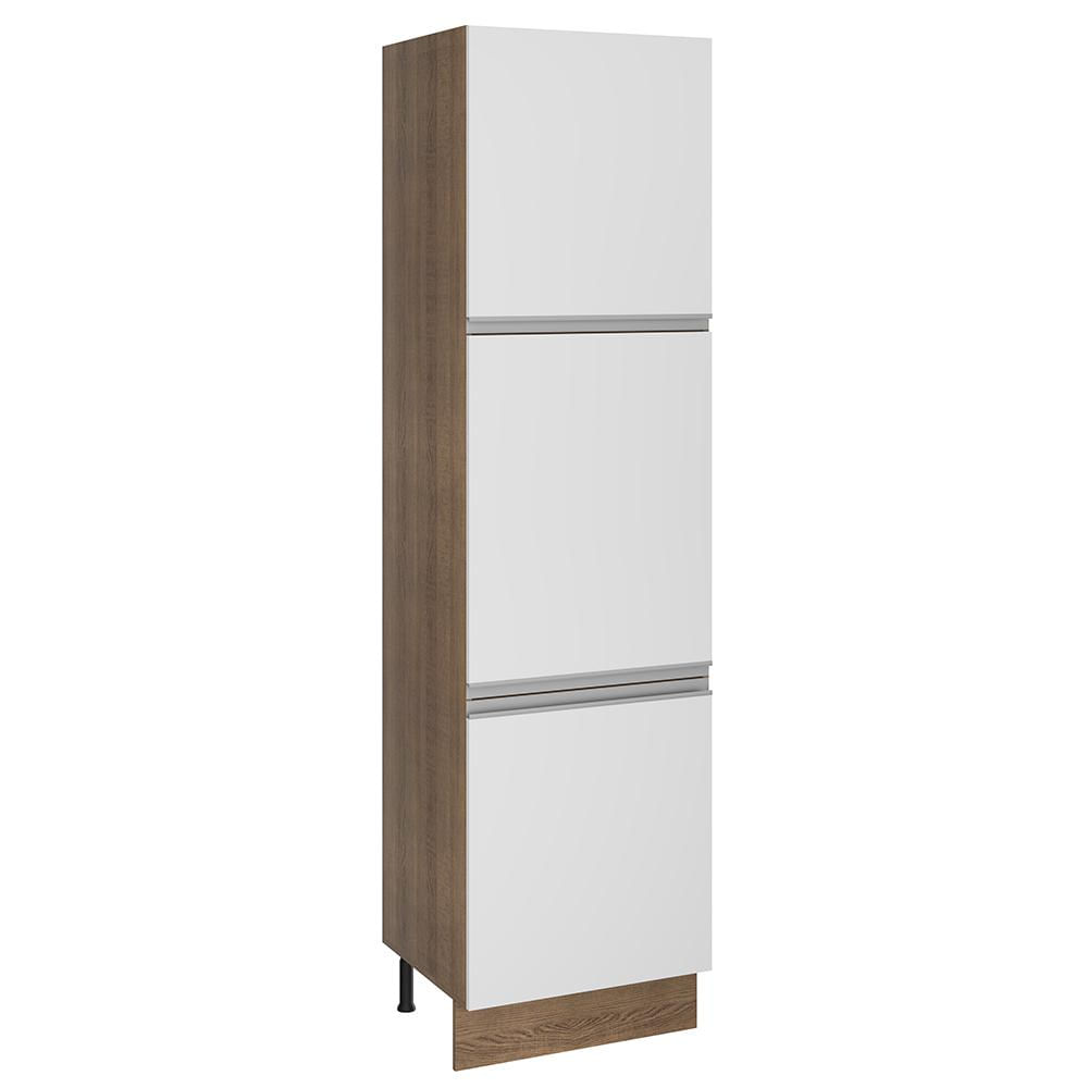 Paneleiro Madesa Glamy 60 cm 3 Portas - Rustic/Branco